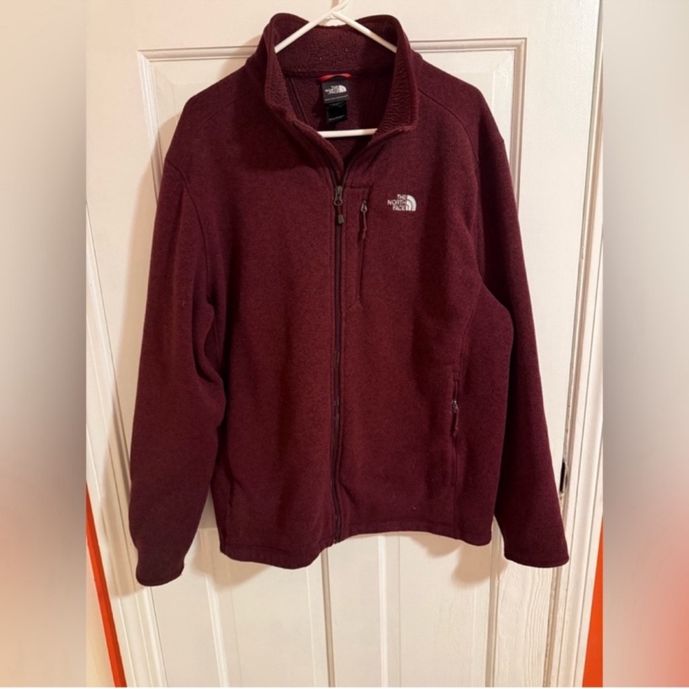 The North Face Maroon Full-Zip Fleece Jacket